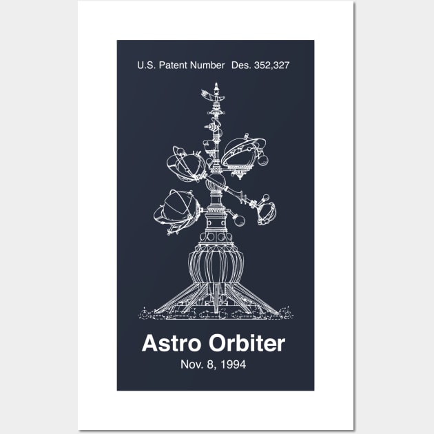 Astro Orbiter Blueprint Shirt Wall Art by retrocot